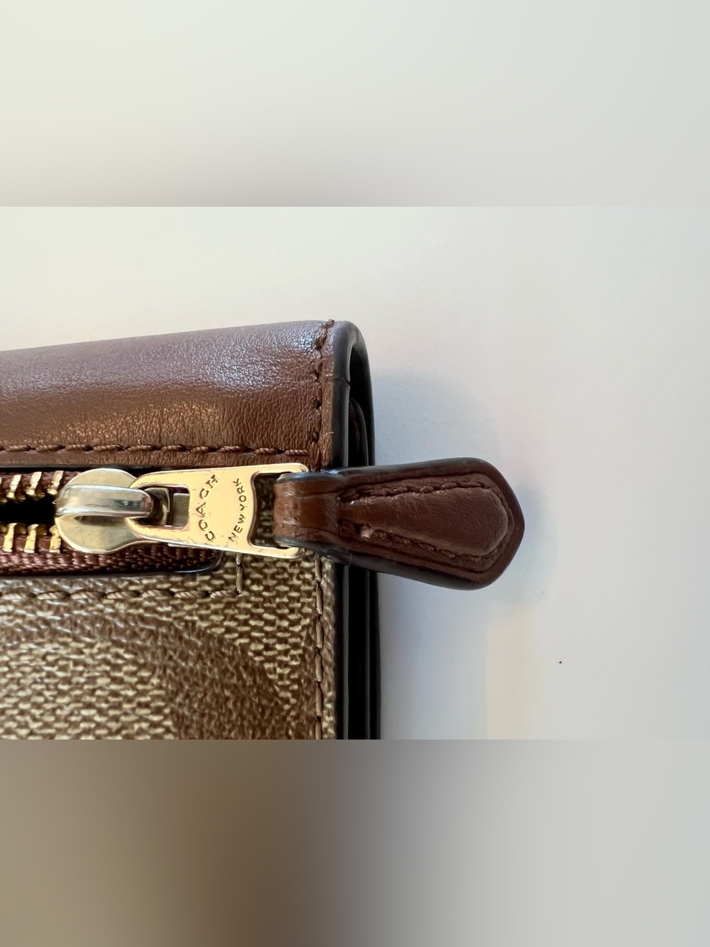 Coach Signature Wallet With Checkbook in Brown - Picture 5 of 12